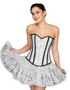 Newspaper Printed Cotton Overbust Plus Size Corset Top