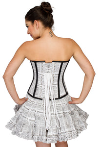 Newspaper Printed Cotton Overbust Plus Size Corset Top