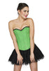 Pea Green Velvet Overbust Plus Size Corset Satin Net Tutu Skirt