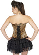 Leopard Animal Print Polyester Plus size Overbust Corset With Satin Net Tutu Skirt - CorsetsNmore