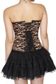 Plus Size Sexy Tiger Animal Print Polyester Overbust Corset With Satin Net Tutu Skirt - CorsetsNmore