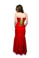 Valentine Dress Red Velvet Embroidery Corset Overbust Top