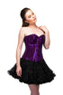 Purple Georgette Sequins Women Corset  Overbust Top