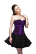 Purple Georgette Sequins Overbust Plus Size Corset Top Black Poly Tissue Tutu Skirt