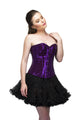 Purple Georgette Sequins Overbust Plus Size Corset Top Black Poly Tissue Tutu Skirt - CorsetsNmore