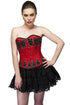 Red Black Sequins Satin Overbust Plus Size Corset Top Tutu Skirt Waist Training