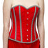 Red Velvet Check Stripes Waist Cincher Women Corset Dress Overbust Top
