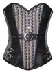 Printed Cotton Leather Work Overbust Plus Size Corset Waist Training - CorsetsNmore