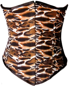 Tiger Animal Print Polyester LONGLINE Underbust Plus size Corset Waist Training - CorsetsNmore