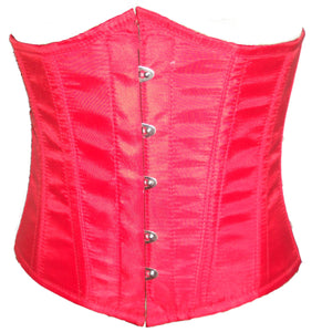 Red Poly Tapta Fabric Underbust Plus Size Corset For Waist Training Bustier Top - CorsetsNmore