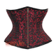 Plus Size Red And Black Brocade Waist Training Steampunk Costume Underbust Corset