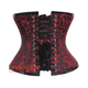 Plus Size Red And Black Brocade Front Antique Clasps Waist Training Steampunk Costume Underbust Corset