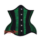 Plus Size Green Black Brocade Black Cotton Stripe Silver Busk Steampunk Underbust Corset