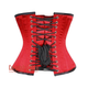 Plus Size Red Satin Double Bone Front Clasps Gothic Waist Training Underbust Corset Bustier Top