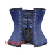 Plus Size Royal Blue Satin Double Bone Front Zipper Gothic Waist Training Underbust Corset Bustier Top