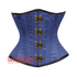 Plus Size Royal Blue Satin Double Bone Front Antique Clasps Gothic Waist Training Underbust Corset Bustier Top