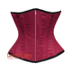 Maroon Satin Double Bone Front Zipper Gothic Waist Training Underbust Corset Bustier Top