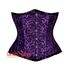 Plus Size Purple And Black Brocade Front Busk Steampunk Gothic Waist Training Underbust Corset Bustier Top