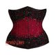 Red Satin Black Sequins Burlesque Costume Waist Training Underbust Corset Bustier Top