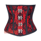 Plus Size Red Satin Black Net Overlay Burlesque Gothic Underbust Waist Training Corset