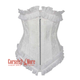 Plus Size White Brocade Front Zipper Net Frill Design Gothic Waist Training Underbust Corset Bustier Top