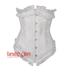 White Brocade Net Frill Design Gothic Waist Training Underbust Corset Bustier Top