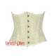 Plus Size Ivory Brocade Antique Busk Gothic Burlesque Waist Training Underbust Corset Bustier Top
