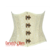 Plus Size Ivory Brocade Antique Clasps Gothic Burlesque Waist Training Underbust Corset Bustier Top