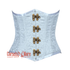 Plus Size Baby Blue Brocade Antique Gothic Burlesque Waist Training Underbust Corset Bustier Top