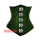 Plus Size Green And Black Brocade Front Clasps Gothic Waist Training Underbust Corset Bustier Top