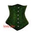 Plus Size Green And Black Brocade Double Bone Waist Training Underbust Gothic Corset Bustier Top