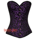Plus Size Purple And Black Brocade Gothic Corset Burlesque Overbust Top