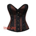 Plus Size Brown And Black Satin Steampunk Costume Gothic Corset Overbust Top