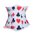 Diamond Heart Clubs Spades Print Cotton Gothic Underbust Costume Bustier Corset Top