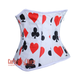 Plus Size Diamond Heart Clubs Spades Print Cotton Gothic Underbust Costume Bustier Corset Top