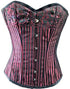 Red And Black Brocade Design Plus Size Gothic Overbust Corset