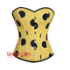 Plus Size Yellow With Black Polka Dots Overbust Burlesque Waist Training Corset Top