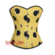 Yellow With Black Polka Dots Overbust Burlesque Waist Training Corset Top