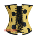 Plus Size Yellow With Black Polka Dots Overbust Burlesque Waist Training Corset Top