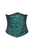 Green Black Brocade Cotton Halloween Underbust Gothic Corset