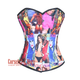 Plus Size Printed Corset Sexy Overbust Costume Waist Training Bustier Top