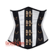 Plus Size Black And White With Front Clasps Underbust Corset Gothic Costume Bustier Top
