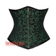 Green And Black Brocade With Front Antique Zipper Underbust Corset Gothic Costume Bustier Top