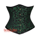 Green And Black Brocade With Front Antique Busk Underbust Corset Gothic Costume Bustier Top