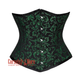 Green And Black Brocade With Front Silver Busk Underbust Corset Gothic Costume Bustier Top