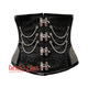 Black Brocade With Silver Sequins Work Steampunk Underbust Corset Gothic Costume Bustier Top