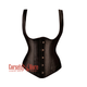 Plus Size Black Satin Halter Neck Design Underbust Corset Gothic Costume Bustier Top