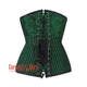 Green And Black Brocade Long Underbust Corset Gothic Costume Bustier Top
