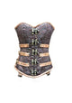 Brocade Leather Overbust Plus Size Corset Waist Training Steampunk Period Costum - CorsetsNmore