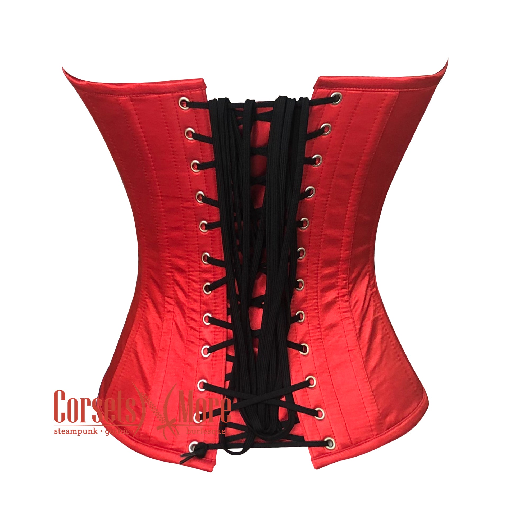 Gothic Corset Basque Red Satin & Black Lace